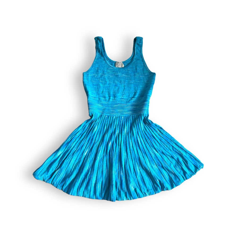 Torn by Ronny Kobo Aqua Spacedye Knit Fit & Flare Dress S